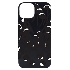 A Black And White Picture Of A Bunch Of Flowers Iphone 14 Black Uv Print Case by catchydesignhill