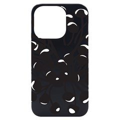 A Black And White Picture Of A Bunch Of Flowers Iphone 14 Pro Black Uv Print Case by catchydesignhill