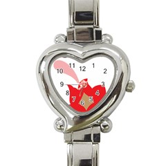 A Red Flower With A Black Background Heart Italian Charm Watch by catchydesignhill