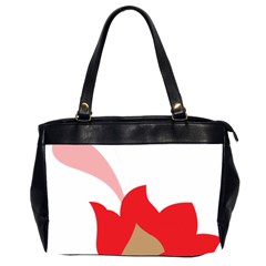 A Red Flower With A Black Background Oversize Office Handbag (2 Sides) by catchydesignhill