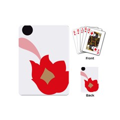 A Red Flower With A Black Background Playing Cards Single Design (mini)