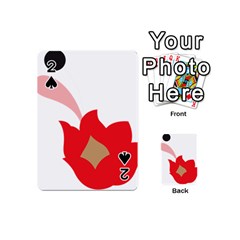 A Red Flower With A Black Background Playing Cards 54 Designs (mini)