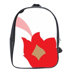 A Red Flower With A Black Background School Bag (xl) by catchydesignhill