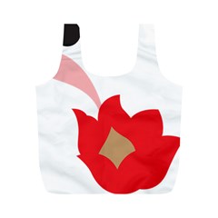 A Red Flower With A Black Background Full Print Recycle Bag (m) by catchydesignhill