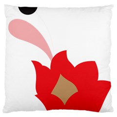 A Red Flower With A Black Background Standard Premium Plush Fleece Cushion Case (one Side) by catchydesignhill