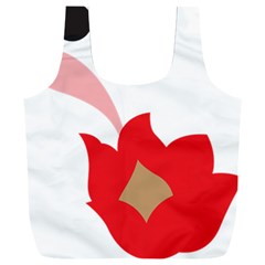 A Red Flower With A Black Background Full Print Recycle Bag (xxl) by catchydesignhill