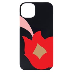 A Red Flower With A Black Background Iphone 14 Plus Black Uv Print Case by catchydesignhill