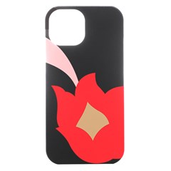 A Red Flower With A Black Background Iphone 15 Black Uv Print Pc Hardshell Case by catchydesignhill