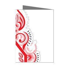 A Red And White Christmas Tree With Red Flowers Mini Greeting Cards (pkg Of 8) by catchydesignhill