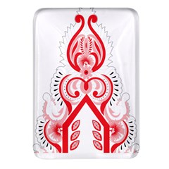 A Red And White Christmas Tree With Red Flowers Rectangular Glass Fridge Magnet (4 Pack) by catchydesignhill