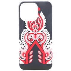 A Red And White Christmas Tree With Red Flowers Iphone 15 Pro Max Black Uv Print Pc Hardshell Case by catchydesignhill