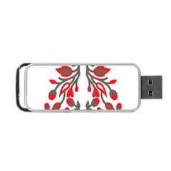 A Red And Beige Scarf With A Picture Of A Woman Holding A Tennis Racket Portable Usb Flash (one Side) by catchydesignhill