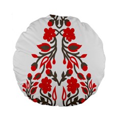 A Red And Beige Scarf With A Picture Of A Woman Holding A Tennis Racket Standard 15  Premium Flano Round Cushions by catchydesignhill