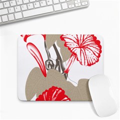 A Design Of A Red Flower On A White Background Small Mousepad by catchydesignhill