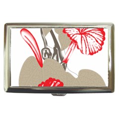 A Design Of A Red Flower On A White Background Cigarette Money Case by catchydesignhill