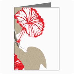 A Design Of A Red Flower On A White Background Greeting Card by catchydesignhill