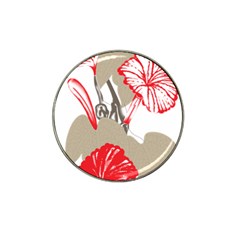 A Design Of A Red Flower On A White Background Hat Clip Ball Marker by catchydesignhill