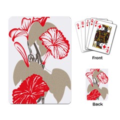 A Design Of A Red Flower On A White Background Playing Cards Single Design (rectangle) by catchydesignhill