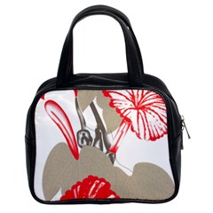 A Design Of A Red Flower On A White Background Classic Handbag (two Sides) by catchydesignhill