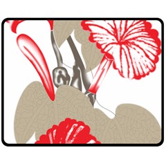 A Design Of A Red Flower On A White Background Fleece Blanket (medium) by catchydesignhill