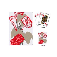 A Design Of A Red Flower On A White Background Playing Cards Single Design (mini) by catchydesignhill