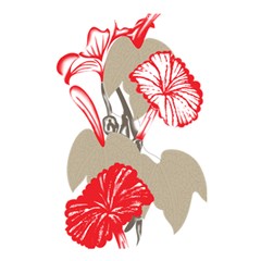 A Design Of A Red Flower On A White Background Shower Curtain 48  X 72  (small)  by catchydesignhill