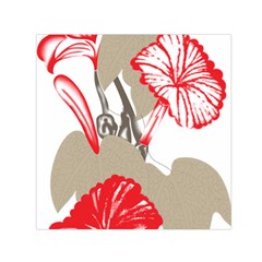 A Design Of A Red Flower On A White Background Square Satin Scarf (30  X 30 )