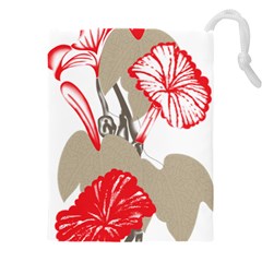 A Design Of A Red Flower On A White Background Drawstring Pouch (5xl) by catchydesignhill