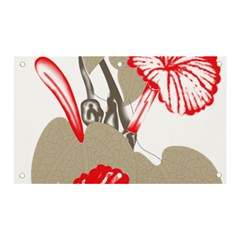 A Design Of A Red Flower On A White Background Banner And Sign 5  X 3  by catchydesignhill