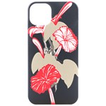 A Design Of A Red Flower On A White Background iPhone 15 Pro Black UV Print PC Hardshell Case Front