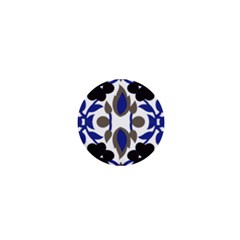 A Design Of A Blue And Black Flower 1  Mini Buttons by catchydesignhill