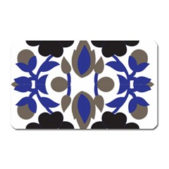 A Design Of A Blue And Black Flower Magnet (rectangular) by catchydesignhill