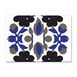 A Design Of A Blue And Black Flower Sticker A4 (10 pack) Front