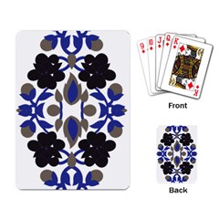 A Design Of A Blue And Black Flower Playing Cards Single Design (rectangle)