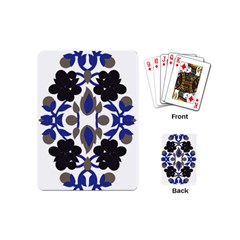 A Design Of A Blue And Black Flower Playing Cards Single Design (mini)