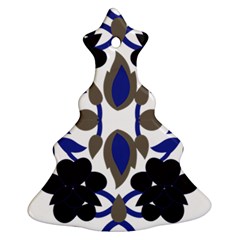 A Design Of A Blue And Black Flower Ornament (christmas Tree) 