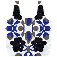 A Design Of A Blue And Black Flower Full Print Recycle Bag (xl) by catchydesignhill