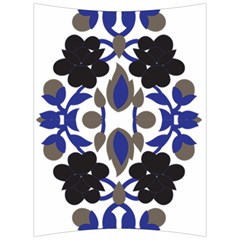 A Design Of A Blue And Black Flower Back Support Cushion