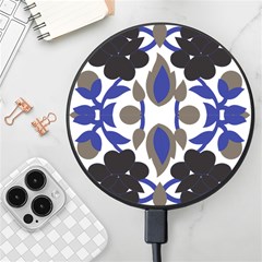 A Design Of A Blue And Black Flower Wireless Fast Charger(black) by catchydesignhill