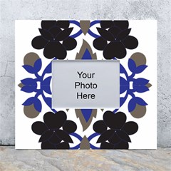 A Design Of A Blue And Black Flower White Wall Photo Frame 5  X 7  by catchydesignhill