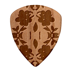 A Design Of A Blue And Black Flower Wood Guitar Pick (set Of 10) by catchydesignhill