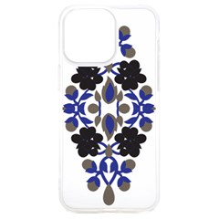 A Design Of A Blue And Black Flower Iphone 15 Plus Tpu Uv Print Case by catchydesignhill