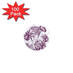 A Drawing Of A Plant With Purple Flowers 1  Mini Magnets (100 Pack)  by catchydesignhill