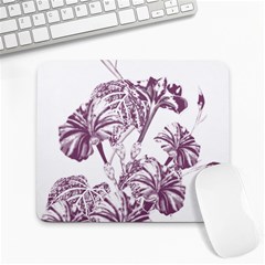 A Drawing Of A Plant With Purple Flowers Large Mousepad by catchydesignhill