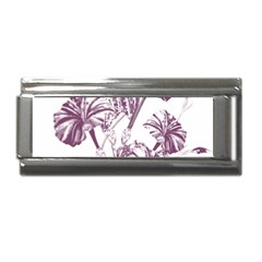 A Drawing Of A Plant With Purple Flowers Superlink Italian Charm (9mm) by catchydesignhill