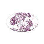 A Drawing Of A Plant With Purple Flowers Sticker Oval (10 pack) Front