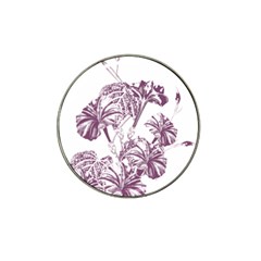 A Drawing Of A Plant With Purple Flowers Hat Clip Ball Marker (4 Pack) by catchydesignhill