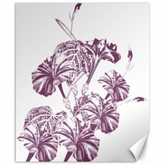 A Drawing Of A Plant With Purple Flowers Canvas 8  X 10  by catchydesignhill