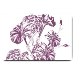 A Drawing Of A Plant With Purple Flowers Large Doormat by catchydesignhill