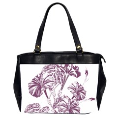 A Drawing Of A Plant With Purple Flowers Oversize Office Handbag (2 Sides) by catchydesignhill